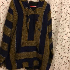 Purple and yellow hooded drug rug